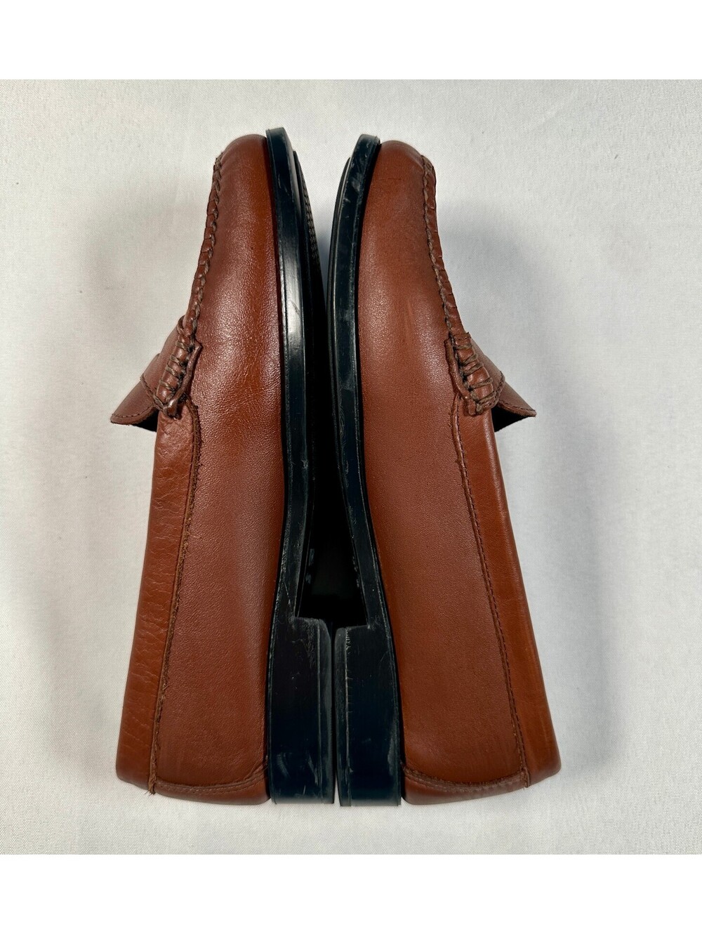 G.H. Bass Weejuns Kathleen Cognac Brown Leather Penny Loafers Women's 9 W Wide - Picture 4 of 7